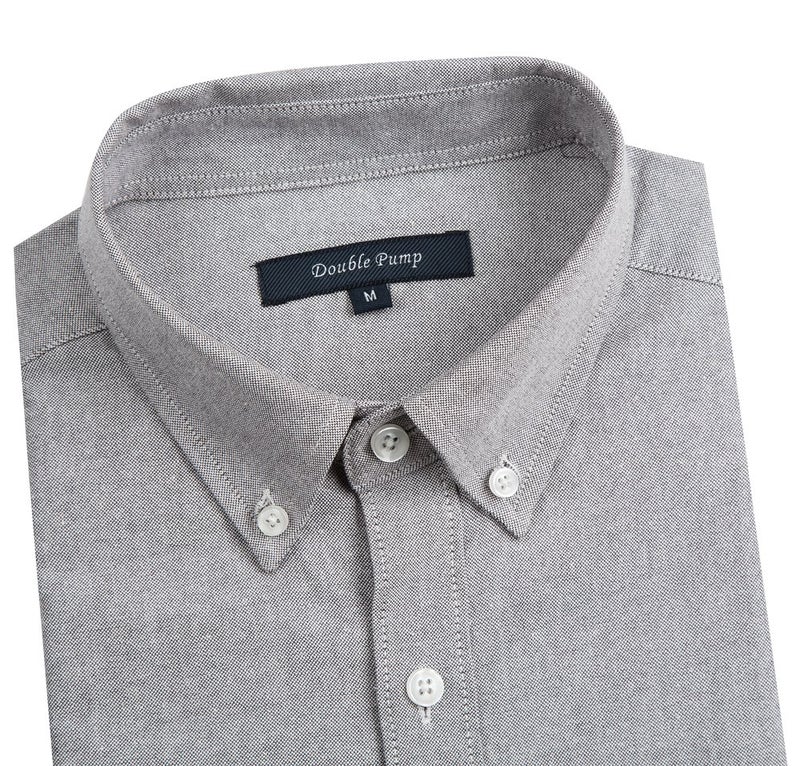 Double Pump Mens Button Down Shirts Cotton Long Sleeve Shirts Regular Fit (SL10A,XXL) - Image 4